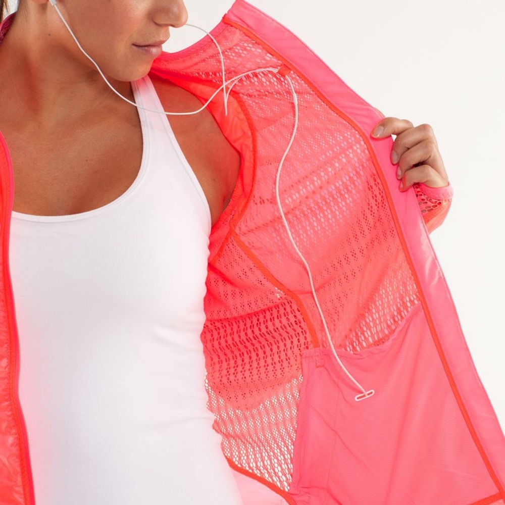 Lululemon Run: Nothin' To Hide Jacket - Flash Light Neon Lace Windbreaker - Picture 8 of 12